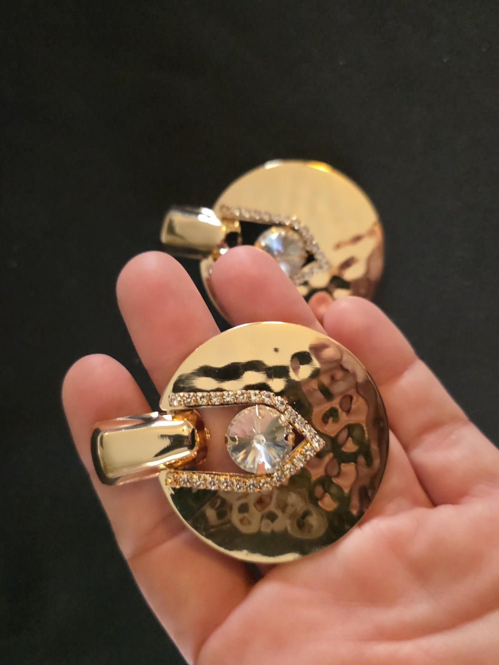 Gold-Tone Crystal Drop Earrings - Women Jewelry Clip On